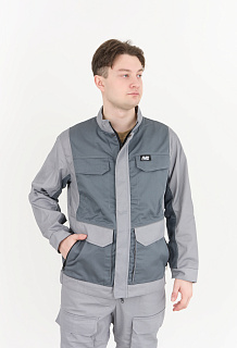 Антарес Костюм ИТР с полукомбинезоном NEW ENERGY (смесовая, серый/т.серый)